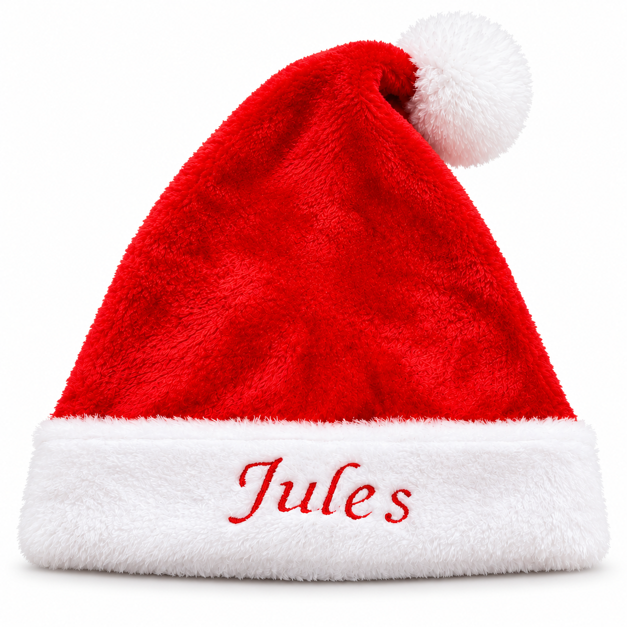 Bonnet de Père Noël enfant brodé du prénom Jules