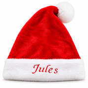 Bonnet de Père Noël enfant brodé du prénom Jules