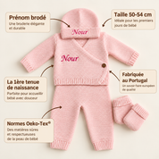 Ensemble en maille brodé