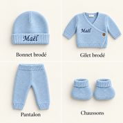 Ensemble en maille brodé