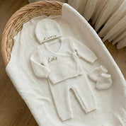 Ensemble en maille brodée